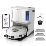 Shark PowerDetect Robot Vacuum and Mop with 60-Day Self-emptying and Cleaning Base - 3D LiDAR Navigation - Wi-Fi/App - 1 Anti-microb and 3 Standard Pads, 1 Odour Cartridge and 1 Brush Incl. - White