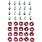 CENPEK 20PCS Fender Bumper Washer Bolt M6x20mm 6061 T6-Grade CNC Billet Aluminum Washer Engine Bay Dress Up Fastener Kit (Red)