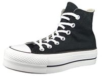 Converse Women's Chuck Taylor Lift All Star High Top Sneakers, Black/White/White, 10