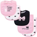 Hudson Baby Bib and Burp Cloth Set 5 Piece Bandana, Dinner Date, One Size