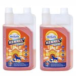 VetSafe Kennel Wash 1000 ML (PACK of 2) | Kennel Cleaner | Pet Floor Cleaner | Pet Area freshener | Odour Neutralizer | Anti microbial | Disinfectant | Super Concentrate | Orange Power