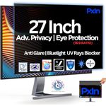 Pxin Techno Eye 27 Inch (16:9) Monitor Privacy Screen Filter - NO Eye Strain | Anti-Blue Light + Anti-Glare | Privacy Screen Protector