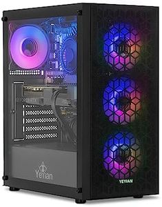 YEYIAN Yumi Gaming PC Desktop, AMD Ryzen 5 5600X 4.6 GHz, Nvidia RTX 4060 8GB, 1TB NVMe SSD, 16GB DDR4 3200MHz, 650W Gold PSU, ARGB Fans, AC WiFi & Win 11 Home