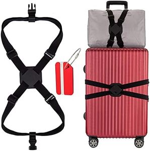 Luggage Strap for Carry On Bag,Travel Bag Bungee Add A Bag Strap for Suitcases Backpack,Adjustable Luggage Belt Trolley Sleeve Attachment