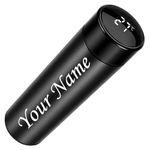 Your Name Personalized Stainless Steel Sports Water Bottle with LED Temperature Display, Double Wall Vacuum Flask Insulated Water Bottle, Stay Hot for 24 Hrs, Cold for 24 Hrs (Multicolour) (Black)