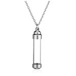 Jovivi Silver Cremation Jewellery for Ashes Keepsake Necklace Memorial Stainless Steel Acrylic Cylinder Urn Pendant Necklace for Women Men