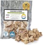 Fresh Is Best Freeze Dried Dog Treats - Raw Freeze Dried Chicken Liver Treats for Dogs & Cats - Chicken Livers in Resealable Zipper Bag - High-Protein Single Ingredient Dog Treat - Made in The USA