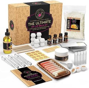 CraftZee Lip Balm Making Kit - DIY Lip Gloss Kit with Natural Beeswax Base, Shea Butter, Sweet Almond Oil, Essential Oils, Tubes, Jars & More Craft Kit For Adults