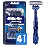 Gillette Sensor3 Men's Disposable Razor, 4 Razors (packaging may vary)