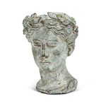 Abbott Collection Cement Goddess Woman Head Planter, Large (10" Tall)