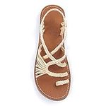 Plaka Palm Leaf Flat Summer Sandals
