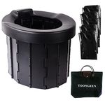 TOONGEEN Portable Toilets for Adults Collapsible, Lightweight Camping Toilet Travel Toilet with Seat, Compost Toilet Loo for Adults Boys, Suitable for Fishing Hiking Traffic Jams Festivals (Black)