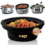 Slow Cooker Liners fit Crock Pot 7-8 QT,Maywe Tanso for Crock Pot Liners For 7-8 Quart Oval or Round Slow Cookers,Reusable & Leakproof Silicone Slow Cooker Liner For Crock Pot,Dishwasher Safe BPA Free