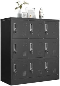 VIYET Employee Storage Locker,Metal Locker for Employees Office Steel Gym Lockers with Card Slot,Office Storage Lockers for Home,School(Black) (9Door-New)