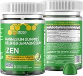 Natural Stacks Magnesium Gummies ZEN with L-Theanine & Ashwagandha - Magnesium & Mineral Supplement - Helps Temporarily Relieve Symptoms of Stress - Supports Good Health - 30 Green Apple Gummies