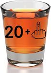 21st Birthday Shot Glass - 21st Birthday Gifts for Him Or Her - Silly Bday Decorations for Men, Women, Daughter, Sister, Best Friend, Co-Worker - 21 + 1 Middle Finger