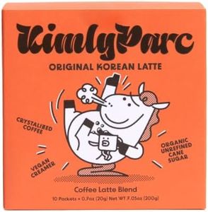 KimlyParc Premium Instant Coffee Original Korean Latte with Vegan Creamer, Organic Unrefined Cane Sugar, Himalayan Pink Salt - Vegan Latte Lactose & Gluten free(10 Single Serve Packets)