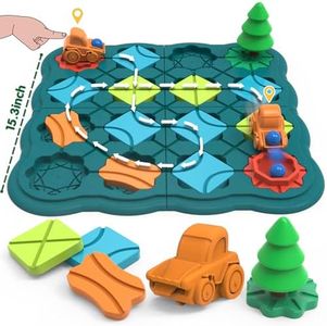 Kids Toys STEM Board Games - Smart Logical Road Builder Brain Teasers Puzzles for 3 to 4 5 6 7 Year Old Boys Girls, Educational Montessori Xmas Gifts for Ages 3-5 4-8 Preschool Classroom Learning