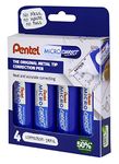 Pentel Micro Correct 12 ml Correction Pen - Wallet of 4