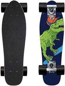 KO-ON Skateboard Complete Skateboards 22 Inch Mini Cruiser Skateboards for Beginners Kids Boys and Girls (Castor T-Rex)