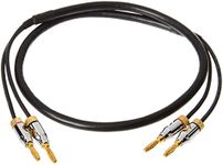 Amazon Basics Banana Plug 16AWG Speaker Cable Wire, CL2 Rated with Gold-Plated Banana Tip Plugs (4mm), 99.9% Oxygen-Free, 0.9 m, Black