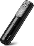 Ambition Soldier Rotary Battery Pen Tattoo Cartridge Machine with 2400mAh Wireless Power Coreless Motor Digital LED Display Tattoo Equipment Supply for Tattoo Artists (Polish Black)