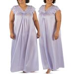 Shadowline Women's 32737 Nightgown, Peri Frost, S