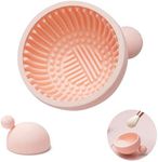 Brush Cleaning Pad，Silicone Makeup Cleaning Brush Scrubber Bowl Portable Washing Tool Cosmetic Brush Cleaner for Gir，Easy Clean