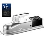 XPE 2" Straight Trailer Coupler, 2" Channel - 5000 lb Class III - for Towing RV, Boat, Camper (5000LBS 2"X3")