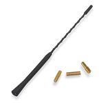 GIONAR Universal Car Radio Antenna Replacement - 11 inch Car Roof Aerial Mast with M4, M5, M6 Thread Adapter - Excellent Reception for AM/FM/DAB Radio - Black