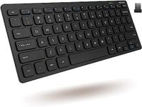 Macally 2.4G Small Wireless Keyboard - Ergonomic & Comfortable Computer Keyboard - Slim Compact Keyboard for Laptop or Windows PC, Tablet, TV, Travel - Plug & Play External Mini Keyboard Wireless USB