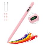 MoKo Stylus Pens for Touch Screens, Fast Charge Stylus Pen for Apple iPad/iPhone/Samsung/Lenovo/iOS/Android Tablets&Smart Phone Universal Stylus Capacitive Screen Pencil with Power Display, Pink