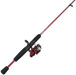 Zebco Slingshot Spinning Reel and Fishing Rod Combo, 6-Foot 2-Piece Fishing Pole, Size 20 Reel, Changeable Right- or Left-Hand Retrieve, Pre-Spooled with 8-Pound Zebco Cajun Line, Red