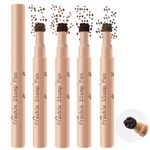 Prreal 4 Colors Freckle Pen, Natural Lifelike Freckle Makeup Pen, Waterproof Long-lasting Magic Freckles Makeup Tool for Natural Effortless Makeup