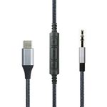 ABLET USB C to 3.5mm Audio Cable Remote Volume Mic Compatible with Sony/Philips/Skullcandy headphone/car aux/audio player with 3.5mm port Compatible with Samsung Galaxy for Oneplus android Phone