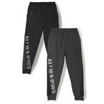 chopper club Boys Joggers Sweatpants Track Pants Lowers in Loopknit Terry Medium Thick Fabric Regular Fit Black & Anthra 36