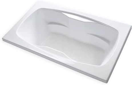Carver Tubs - AR7242 - Acrylic Fiberglass Soaking Rectangle Bathtub - White Two Person Acrylic Bathtub For Bathroom w/Armrest - Deep Relaxing Soak - Modern Built-in Armrest - 72"L x 42"W x 20.5"H