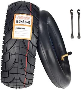 HTBCCHB 80/65-6 Scooter Tire Off-Road, 10 Inch Replacement Thickened Pneumatic Tyres 80/65-6 for Electric Scooter E-Bike Tires Inner Tubes for Motorcycle (City Road)