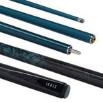 PowerGlide Snooker Pool or Billiard Cue | Ignis | Carbon Fibre & Fibreglass | Ultra Smooth High Gloss Black Design | 2-Piece 50/50 Joint | Full Size 57" | 10mm Tip | Asstd Weights 18oz & 19oz