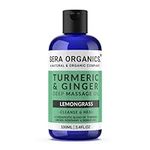 Turmeric & Ginger Massage Oil - 100% Natural Therapy for Lymphatic Drainage, Nerve, Muscle & Joint Relief - Ginger Lemongrass Warming & Relaxing Formula | Made in The UK | Sera Organics (100ml)