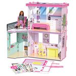 Barbie by Bladez Toyz Make Your Own Dreamhouse - Customizable Barbie Doll House with Reusable Stickers & Furniture - Sustainable Barbie Toy - Perfect Barbie Accessories & Gifts for Barbie Girl Fans