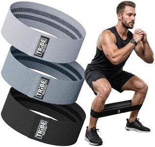 Tribe Lifting Fabric Resistance Bands for Exercise - Hip Bands for Working Out Legs, Glutes, Knees and Thighs for Men and Women - Cloth Circle Booty Bands for Physical Therapy (Gray)