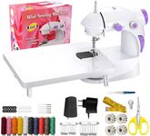 UNFLUIR Mini Sewing Machine,silai machine | Tailoring Machine | Hand Sewing Machine with extension table, foot pedal, adapter, White