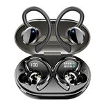 Rulefiss Wireless Earbuds, Wireless Headphones with HD Mic Bluetooth 5.3 Headphones, Stereo Noise Cancelling Earbud, 48H Wireless Earphones Dual LED Display, USB-C, IP7 Waterproof for Sports Running