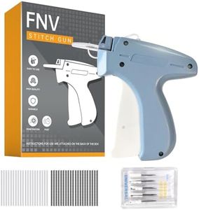 FNV Quicker Clothing Fixer, Stitch Gun for Clothes, Quicker Sewing Gun for Cloth, Mini Sewing Stitch Machine with 6 Needles, 1000 Black&1000 White Fasteners (Light Blue)