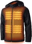 Grit Men’s Heated Jacket - 10 hrs of Heat | 3 Heat Zones | with Battery & Charger | Machine Washable | All Day Warmth… (Small, Onyx)