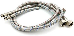 Xcel Home™ 2X (Pair of) M12 (12mm) x 1/2 BSP (900mm) Flexible Hose Pipe Tails | Replacement Kitchen Sink/Bathroom Basin Monobloc Tap Mixer Connectors Flexi Pipes