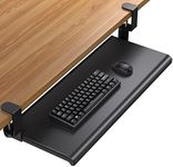 HUANUO Keyboard Tray 27 inch Large Size, Keyboard Tray Under Desk with C Clamp, Computer Keyboard Stand Slide Pull Out, No Screw into Desk, for Home or Office