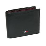 Tommy Hilfiger Men's Leather Bifold Coin Wallet, Black