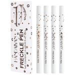 Freckle Pen Set, 4 Colors Freckle Makeup Pen, Natural Freckle Pen Easy Makeup Tool For Natural Like-real Makeup Waterproof Long-Lasting Soft-Spot Pen(4 Pcs)